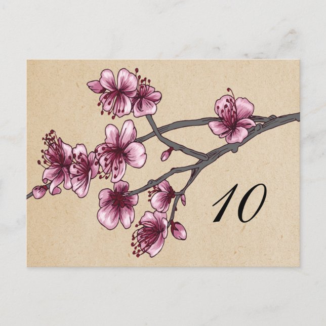 Postal con número de tabla de florecimiento de cer (Anverso)