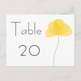 Postal con número de tabla de flores simple