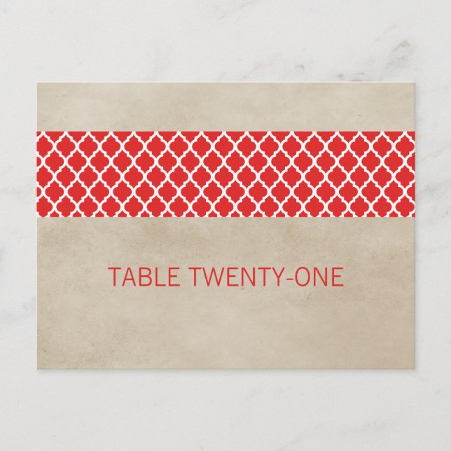 Postal con número de tabla de quatrefoil rojo ruso (Anverso)