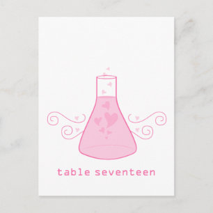 Postal con número de tabla de química dulce rosa