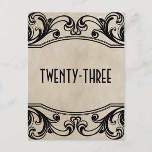Postal con número de tabla de remojo de color beig