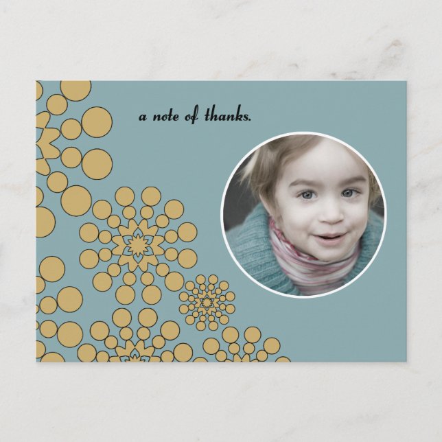 Postal con patrones de círculo gracias (Anverso)