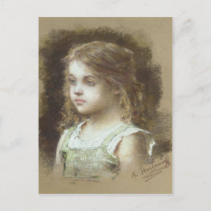 Postal con pintura de Alexei Alexeivich Harlamoff