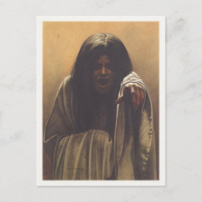 Postal con pintura de Carlos Schwabe (Anverso)