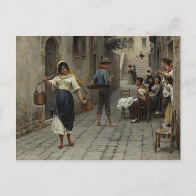 Postal con pintura de Eugene de Blaas (Anverso)