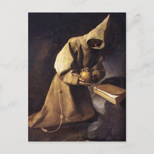 Postal con pintura de Francisco de Zurbaran (Anverso)