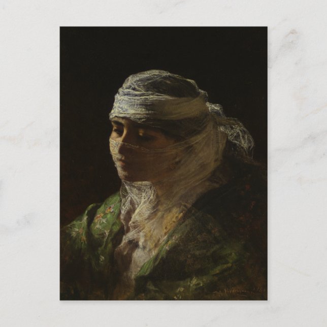 Postal Con Pintura De Frederick Arthur Bridgman (Anverso)