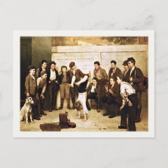 Postal con pintura de John George Brown (Anverso)