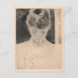 Postal con pintura de Paul Cesar Helleu