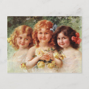 Postal con pintura Emile Vernon