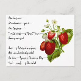 Postal con poema de Emily Dickinson "Over the Fenc