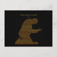 Postal con poema de Rumi "The Guest House"