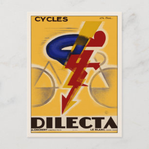 Postal con Poster de bicicleta de época