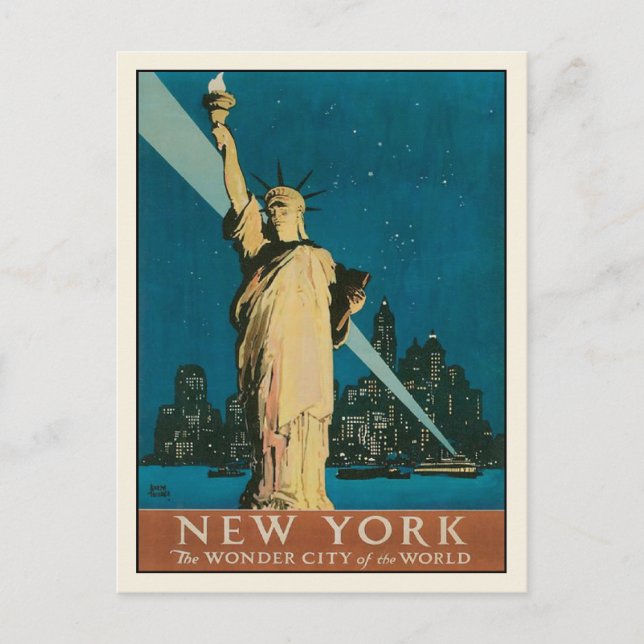 Postal con Poster de Nueva York (Anverso)