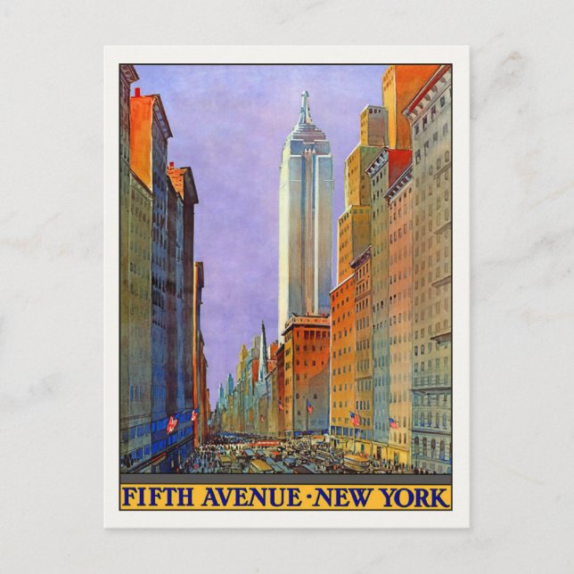 Postal con Poster de Nueva York (Anverso)