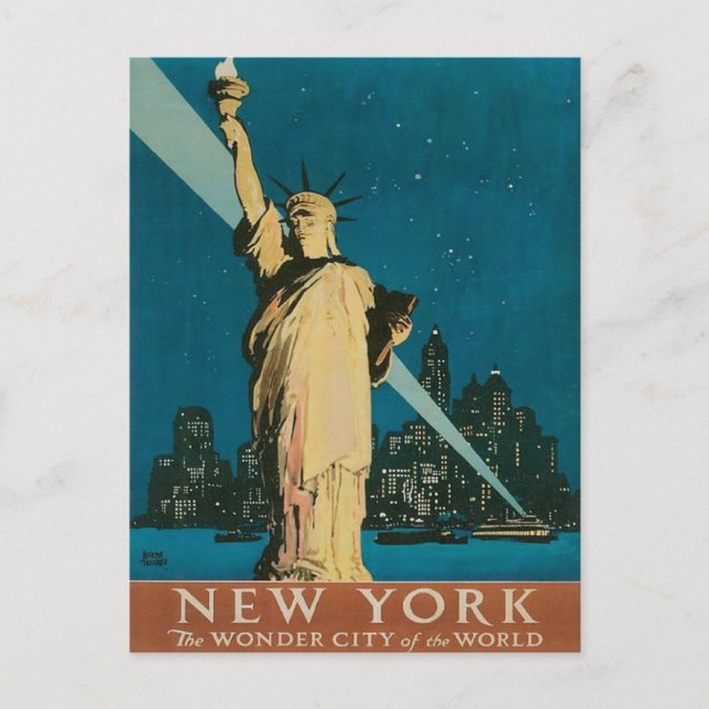 Postal con Poster de Nueva York (Anverso)