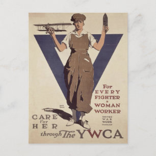 Postal con Poster de propaganda de la Segunda Guer