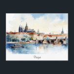 Postal con Praga, paisaje pintado.<br><div class="desc">Postal con Praga,  República Checa. Hermosa ciudad antigua pintada.</div>