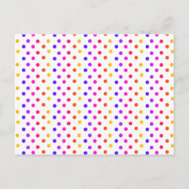 Postal con puntos de polka arcoiris