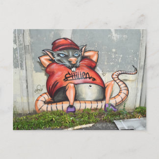 Postal con ratón chillón (graffiti alemán)