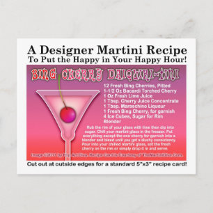 Postal con receta de Bing Cherry Daiquiri Martini
