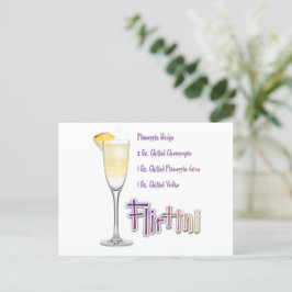 Postal con receta de cóctel Flirtini Pineapple Mim