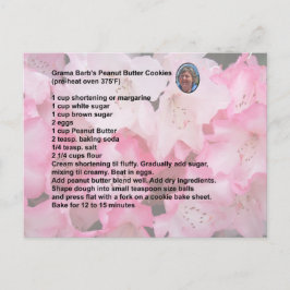 Postal con receta de galleta de mantequilla de cac