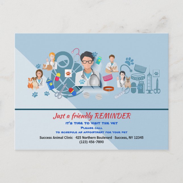 Postal con recordatorio de nombramiento veterinari (Anverso)