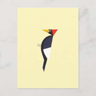 postal con regalo de primavera de pájaros leñeros 