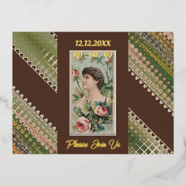 Postal Con Relieve Metalizado 60.º cumpleaños Personalizado Invitación Bellezas 