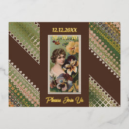 Postal Con Relieve Metalizado 70.º cumpleaños Personalizado Invitación Bellezas 