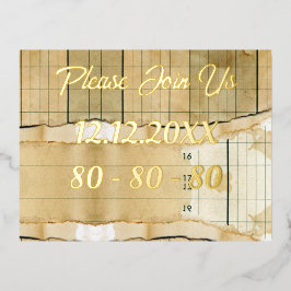 Postal Con Relieve Metalizado 80.º Personalizado de cumpleaños Invitación Café M