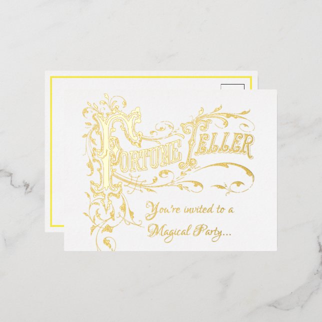 Postal Con Relieve Metalizado Elegante Magic Show Birthday Party Invitación (Anverso/Reverso)