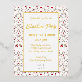 Postal Con Relieve Metalizado Invitación a fiesta de Navidades empresariales | R