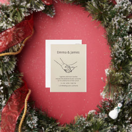 Postal Con Relieve Metalizado Invitación de boda de arte de línea de unión etern