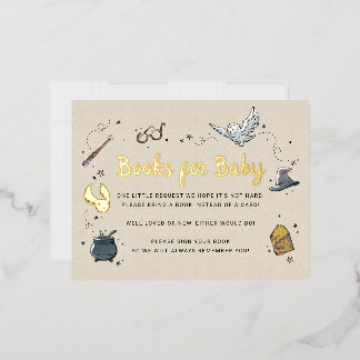 Postal Con Relieve Metalizado Invitación de Harry Potter - Libros para bebé