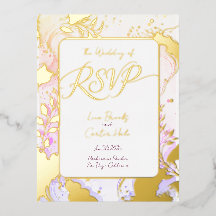Invitación de papel de aluminio acuarela colorida 
