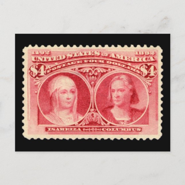 Postal con sello de Isabella y Colón 1893 (Anverso)