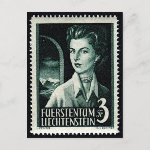 Postal con sello grabado de época