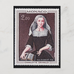 Postal con sello grabado de época