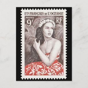 Postal con sello grabado de época