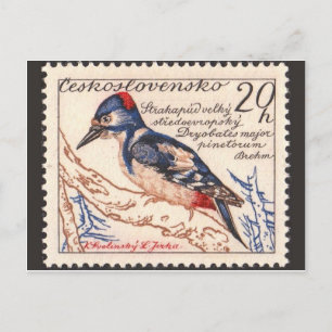 Postal con sello grabado de época