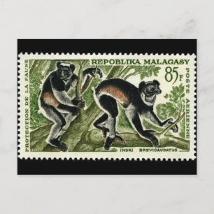 Postal con sello grabado de época