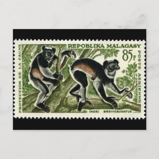 Postal con sello grabado de época