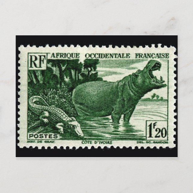 Postal con sello grabado de época (Anverso)