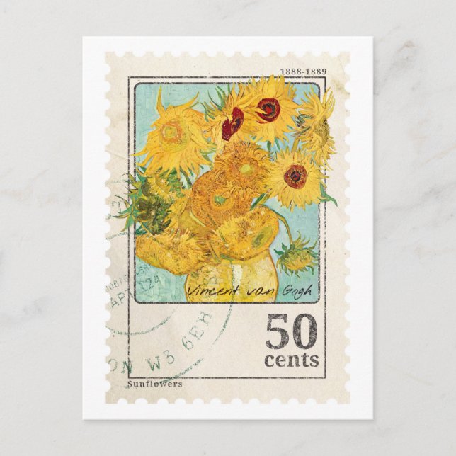 Postal con sello vintage de Van Gogh (Anverso)
