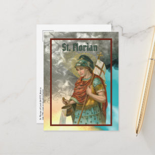 Postal con St. Florian con Cubeta (Humo; M 019)