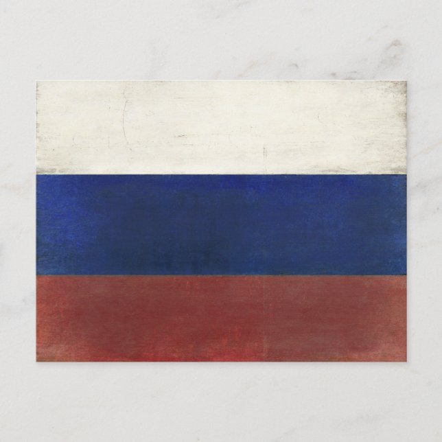 Postal con sucia bandera de época de Rusia (Anverso)