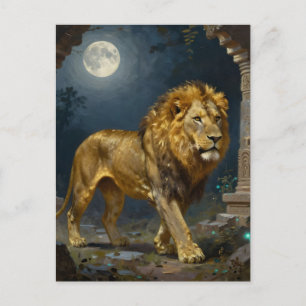 Postal Con tema de león   Manteniéndose en contacto