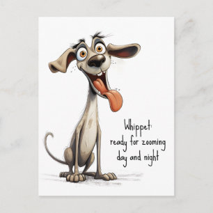 Postal Con texto personalizado, 🐶whippet loco 🤪